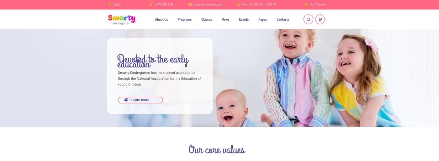 Anaokulu web sitesi tasarım örneği — Canlı ve Enerjik