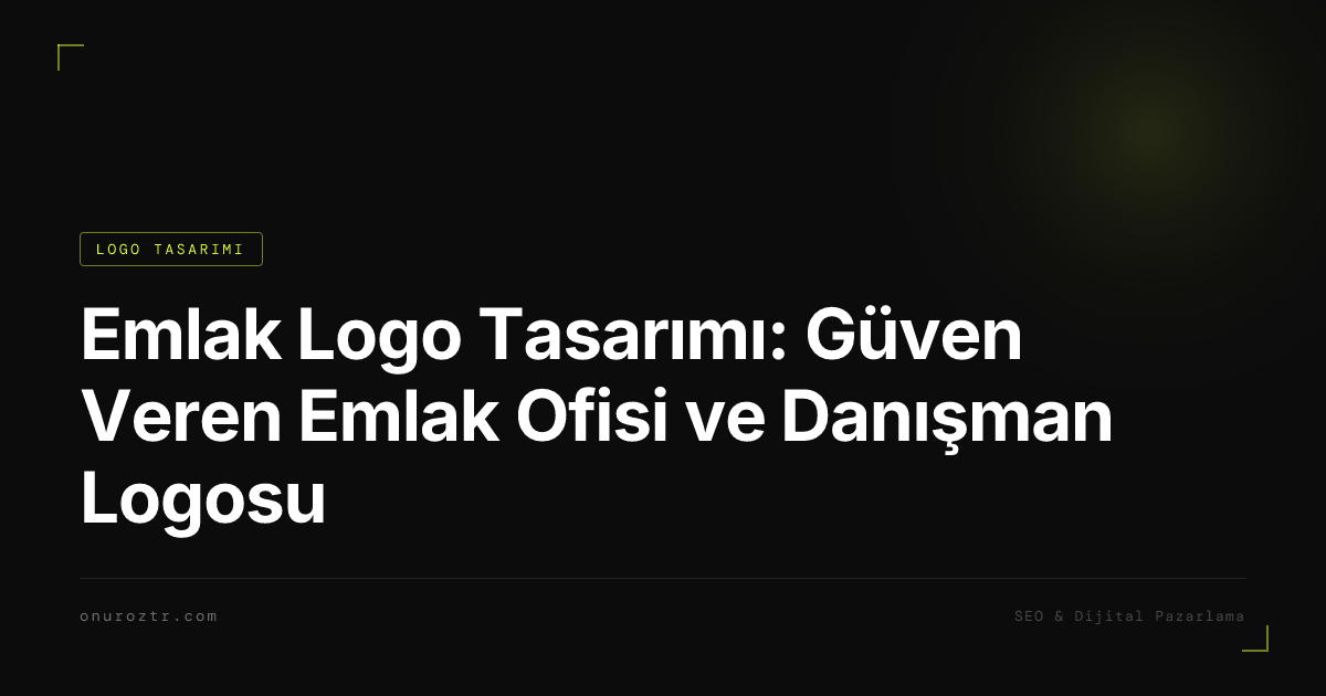 Emlak Logo Tasarımı: Güven Veren Emlak Ofisi ve Danışman Logosu
