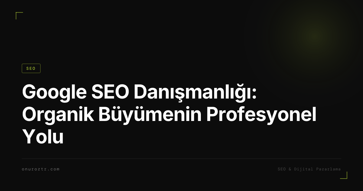 Google SEO Danışmanlığı: Organik Büyümenin Profesyonel Yolu