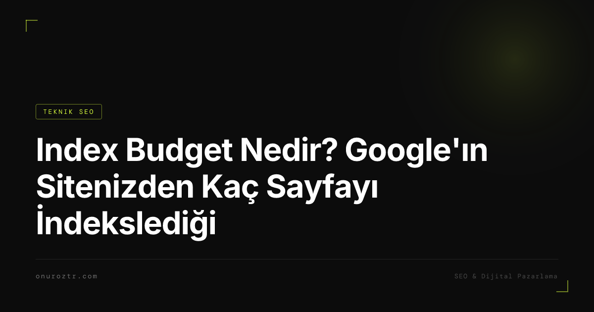 Index Budget Nedir? Google'ın Sitenizden Kaç Sayfayı İndekslediği