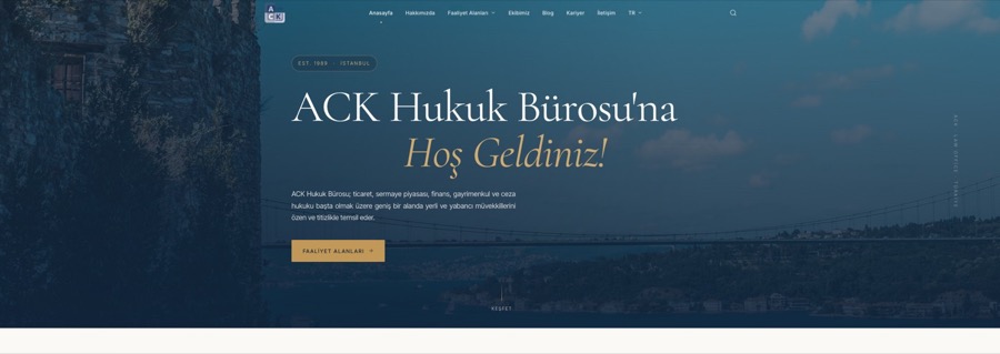 ACK Law Office web sitesi tasarımı — Hukuk