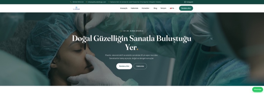 Op. Dr. Burak Efeoğlu web sitesi tasarımı — Doktor